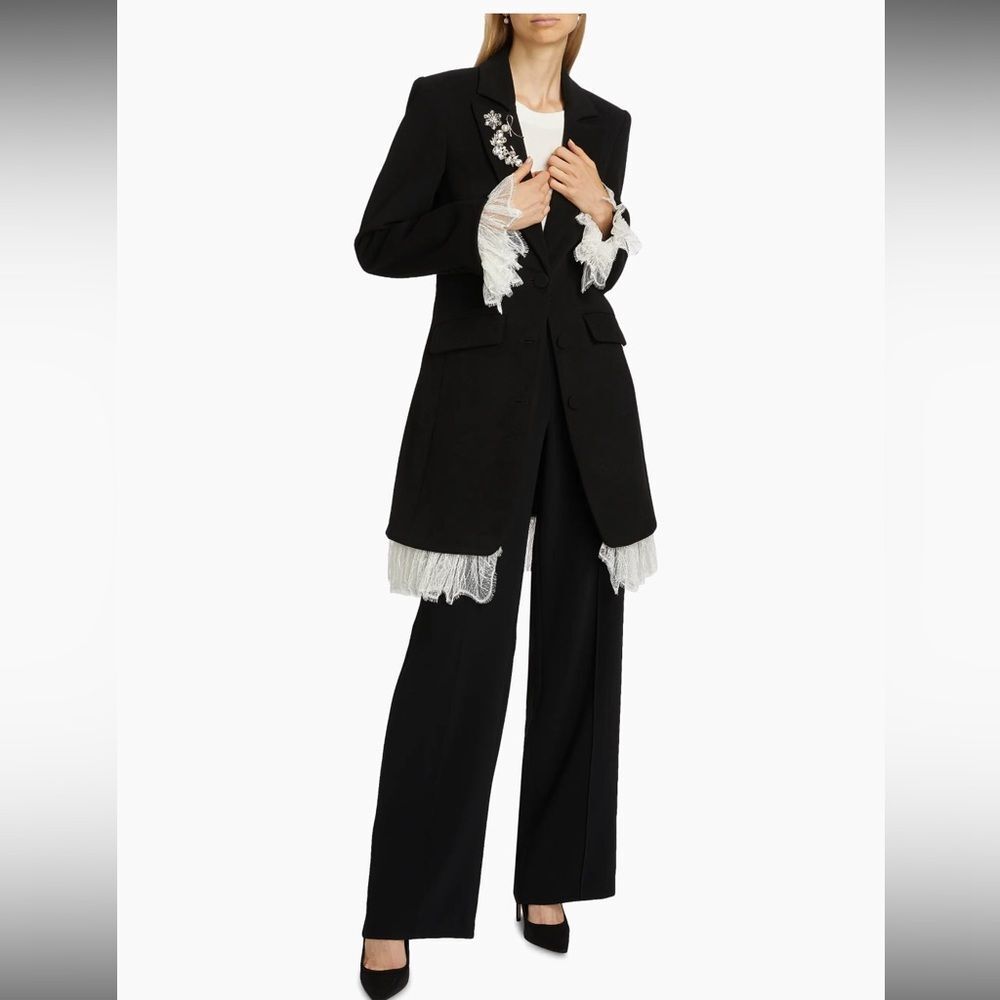 Cinq à Sept Roxie Lace-Trim Tailored Coat size S - Picture 2 of 16
